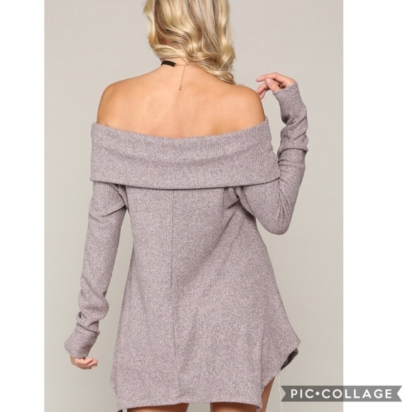 SALE!! HP!! 🎉🎉🎉Off the Shoulders Dusty Rose Sweater - Picture 2 of 7